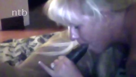 Mature blonde gets a deepthroat blowjob to a black dick