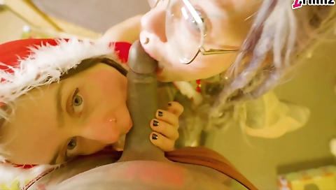 Busty brunette and blonde with tattooed holes fucked