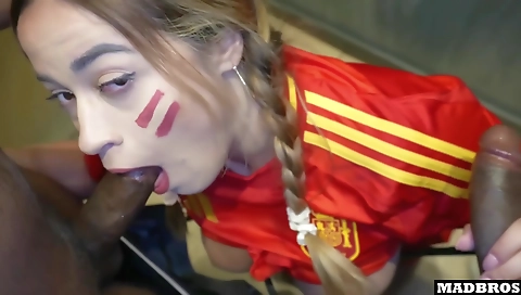 French brunette gets her tight twat fucked by a big cock