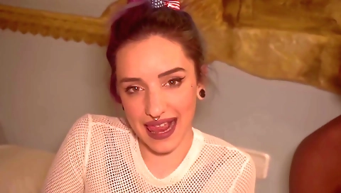 Vega 19 and her boyfriend take off stockings and begin to fuck