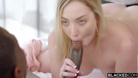 Amateur blonde fucks a dude's cock and gets creampied