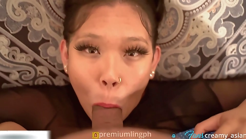 Asian porn video with a big cock sucking the deep throat