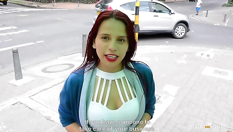 Redheaded brunette wants to take as many cock rides as possible