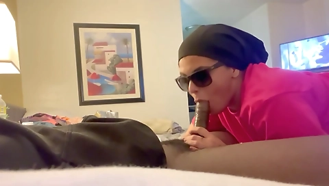 Amateur milf with huge tits gets her throat stuffed