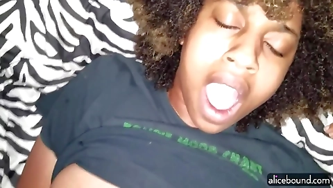 Black and ebony couple with hairy pussy fucked in homemade porn