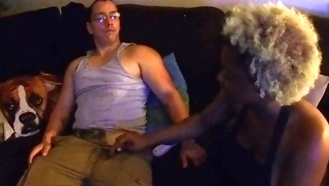 Blonde milf gets a facial after a hardcore blowjob