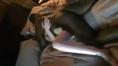 Blonde milf and her boyfriend having fun in the bedroom