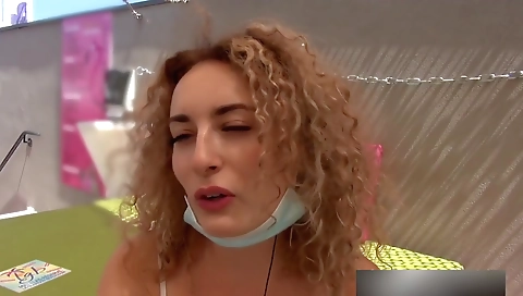 Big tits brunette girl gets banged by a big ass stud