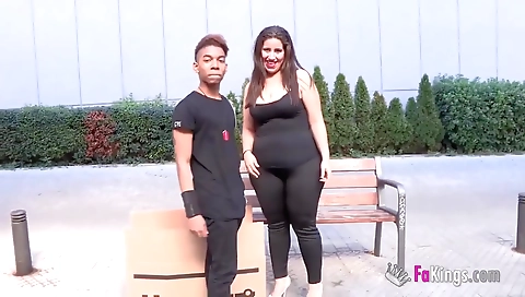 Big boobs brunette with big tits in interracial sex video