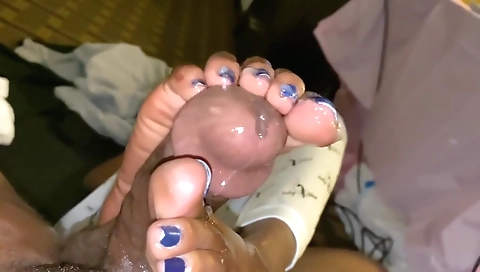 Amateur interracial footjob - pov - hd - fetish - foot fetish