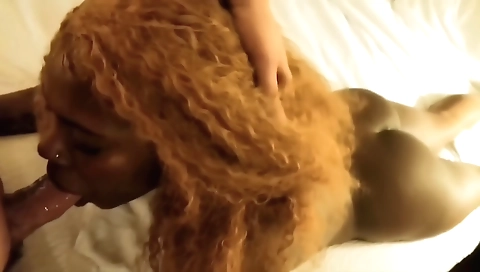 Ebony girl with great mouth and a great ass is fucked