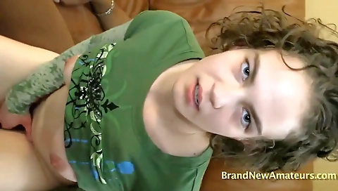 Hot amateur video in black and gold in a porn hall