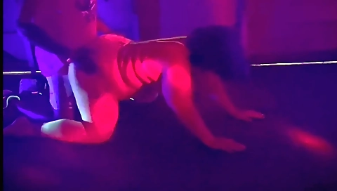 Black guy fucks a horny brunette in a interracial gangbang